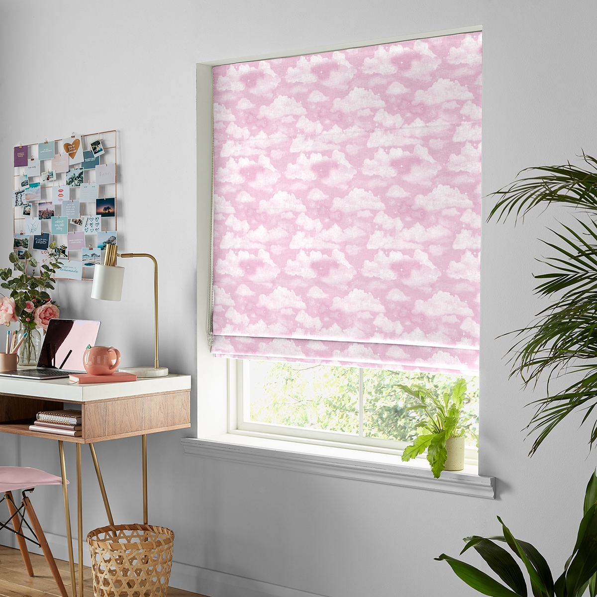 Product photograph of Clouds Pink Roman Blind from Choice Furniture Superstore.